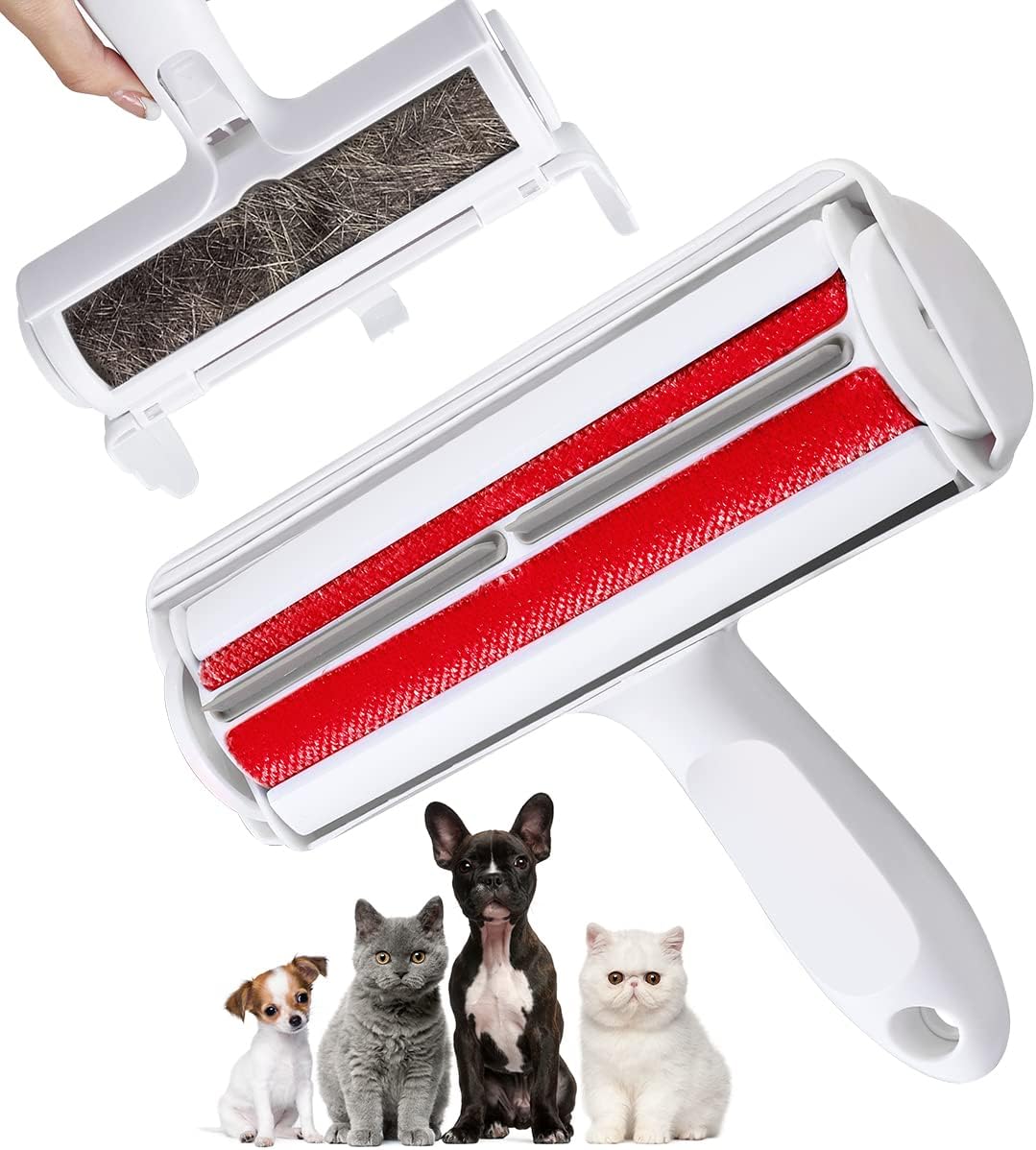 YunJiaoon Pet Hair Remover Roller, Self-Cleaning Pet Grooming Roller, Remover for Furniture, Reusable Cat Pet Dog Brush Pet Hair Remover lint, No Sticky Tape Needed, Fur Remover for Couch