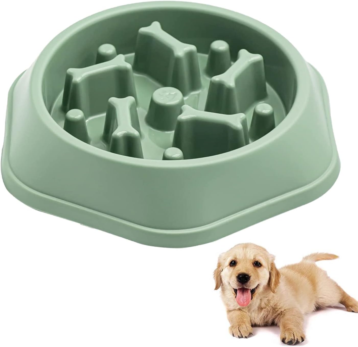 Ciotola Per Cani A Ventosa Con Rallentatore Di Cibo - In Silicone Anti-Rovescio | Design Salutare Per Animali