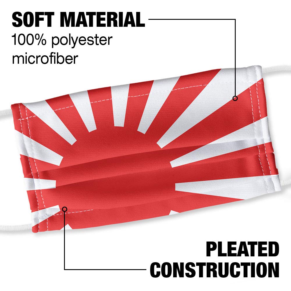 Rising Sun Flag 1-Ply Reusable Face Mask Covering with Adjustable Nose Wire, Unisex