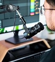 Vista 9 de Micrófono Dinámico USB MAONO, Micrófono de Grabación de Podcast con Botón de Ganancia, Plug & Play, Estructura Metálica, Tecnología de Aislamiento