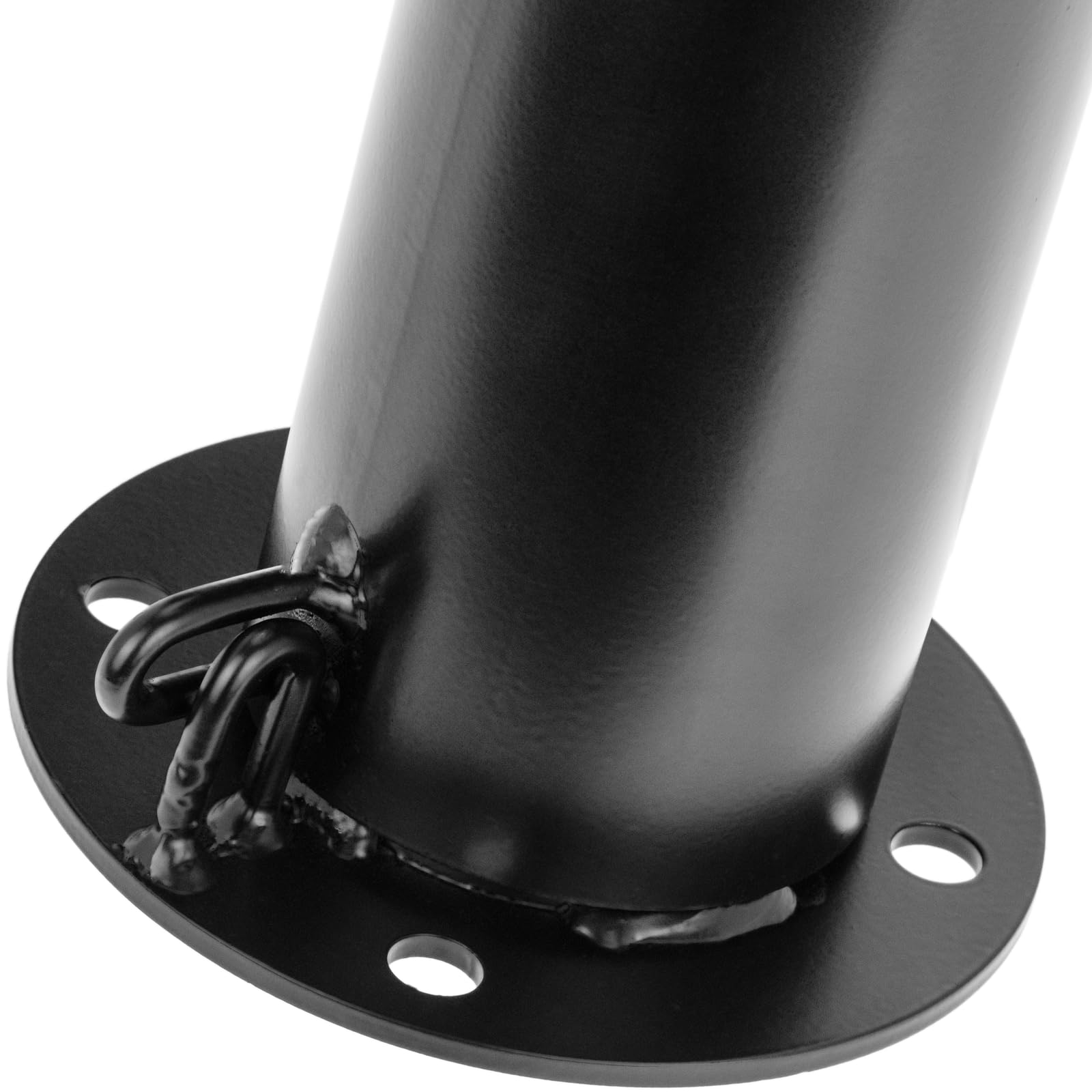 PrimeMatik Pilona bolardo de Acero 76x600mm Negro Base clavada removible