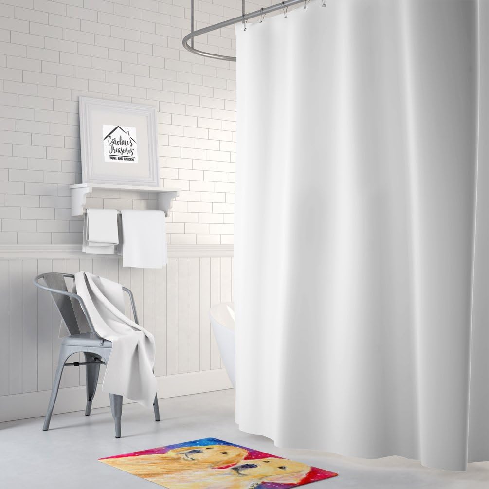 Caroline's Treasures SS8754RUG Golden Retriever Machine Washable Memory Foam Mat, Bathroom Rug, Non-Slip Bath Mat, Durable Thick Washable Rugs for Kitchen, Bathroom Quick Dry, Decorative Artwork,