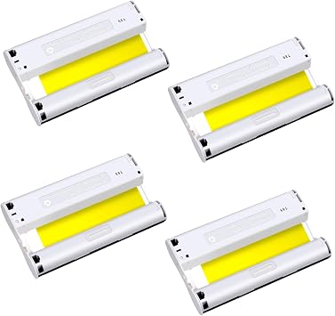 4 Pack Replacement for KP-108IN KP-36IN KP108IN Ink Cartridges Compatible with Canon Selphy CP CP1500 CP1300 CP910 CP1200 CP1000 CP810 CP760 Compact Photo Printer Only Ink Without Paper