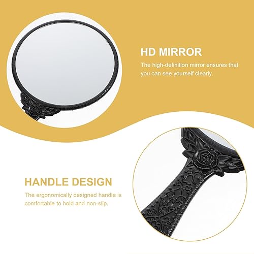 Miniatura 5 de minkissy Espejo de mano, espejo de mano, espejo vintage, espejo de mano, espejo de maquillaje, espejo de peluquería, espejo cosmético con asa para