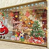 【Imprimé recto-verso】 - Autocollants de fenêtre de Noël fabriqués avec un matériau PVC de haute qualité et imprimés sur les deux côtés. L'effet de l'intérieur / extérieur de la fenêtre est le même magnifique, ce qui est parfait pour la décoration de Noël.