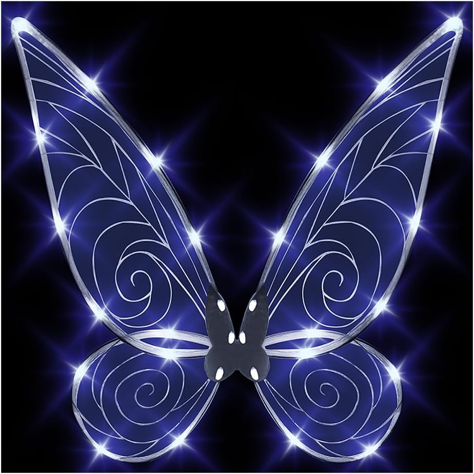 Light up Fairy Wings for Adults,LED Butterfly Wings for Girls Women,Halloween Costume Dress Up,Gifts for Kids