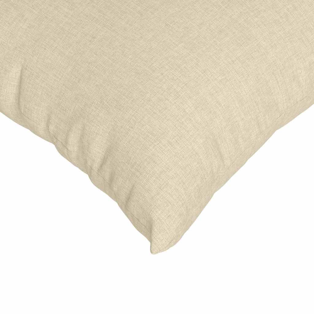 Set 2 Cuscini da Divano Tessuto Crema 80 x 40 cm Sfoderabili | Morbidi supporti lombari per il soggiorno o la camera da letto, ideali per rinnovare l arredamento interno.