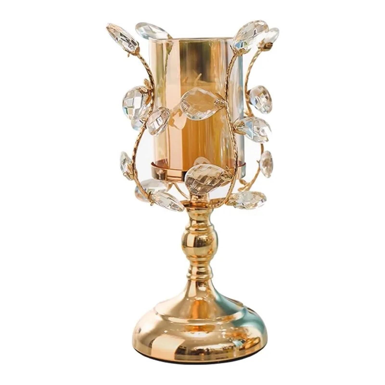 Crystal Hollow Glass Candle Holder Candlestick Metal Tall Wedding Candelabra Centerpieces Decoration(S)