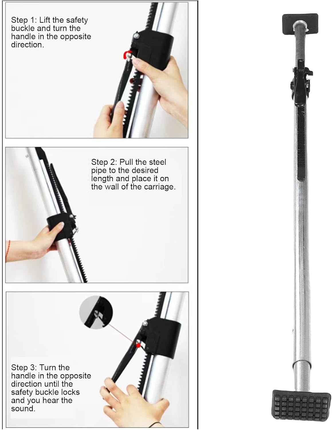 Buachois Ratcheting Cargo Bar, Adjustable Load Stopper Truck Bed Stabilizer 1420mm-1800mm Telescopic for SUV Van Trailer Cargo Control