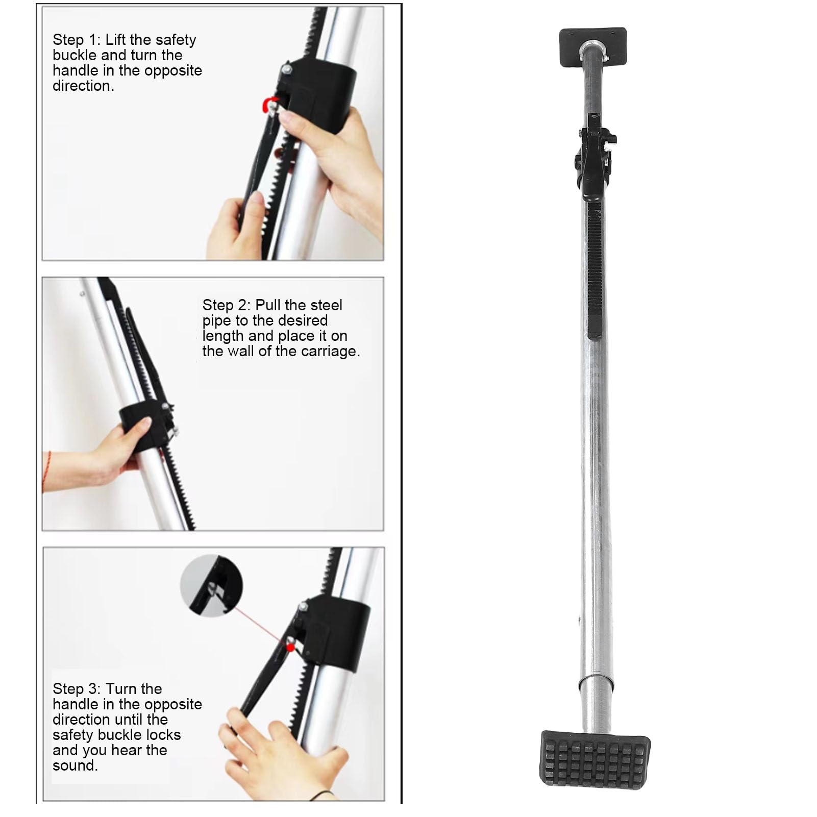 Barra di carico con cricchetto Stabilizzatore per pianale per camioncino regolabile Fermacarico 1420mm-1800mm Telescopico per SUV Rimorchio Furgone