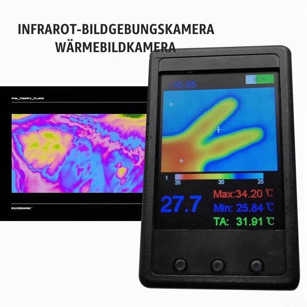 Infrarot-Wärmebildkamera mit 2,4-Zoll-LCD-Display und Temperaturdetektor, tragbarer Thermografiemesser mit einstellbarer Emissivität, 8 Hz Reaktionsfrequenz, für industrielle Inspektion