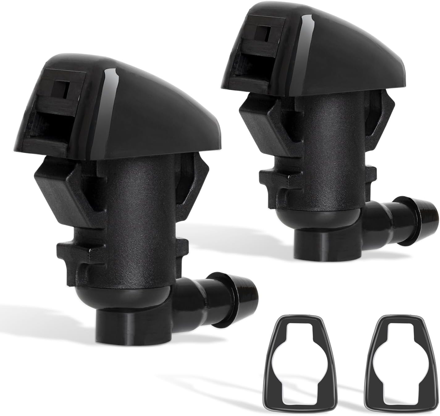2PCS Front Windshield Washer Nozzle Fit for 2008-2012 Jeep Liberty, 2006-2010 Jeep Commander, 2007-2011 Dodge Nitro, Replacement for Part # 55157319AA 4806312AA, Spray Jet Kit