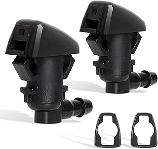 2PCS Front Windshield Washer Nozzle Fit for 2008-2012 Jeep Liberty, 2006-2010 Jeep Commander, 2007-2011 Dodge Nitro, Replacement for Part # 55157319AA 4806312AA, Spray Jet Kit