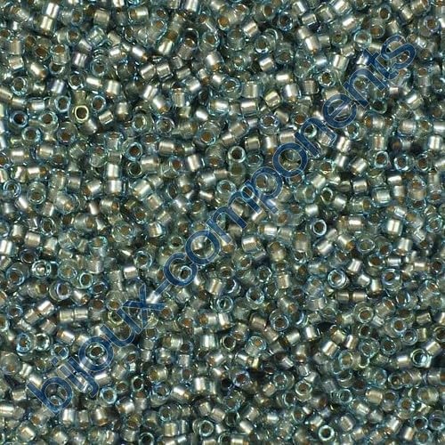 5 g Miyuki DELICA Seed Beads Rocailles, Size 11/0, Fancy Lined Blue Silver (# DB2379), Japan, Glass