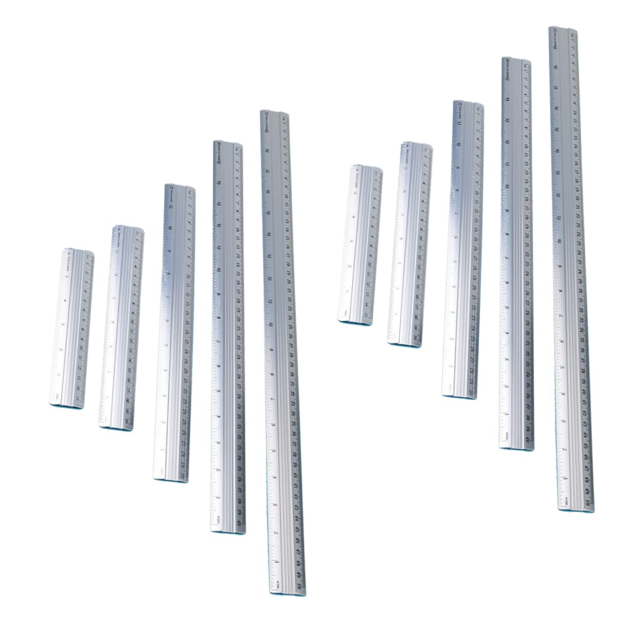 Uonlytech Set Di 30 Righelli in Metallo Da 15 Mm A 50 Mm Righello Metrico Set Di Cancelleria Per Studenti Strumento Compatto Per Studenti