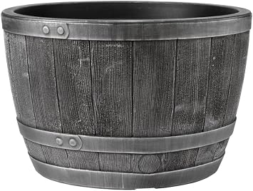 Stewart Blenheim Half Barrel, Pewter Effect, 61 cm