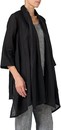 VIVID Linen Open Front Jacket