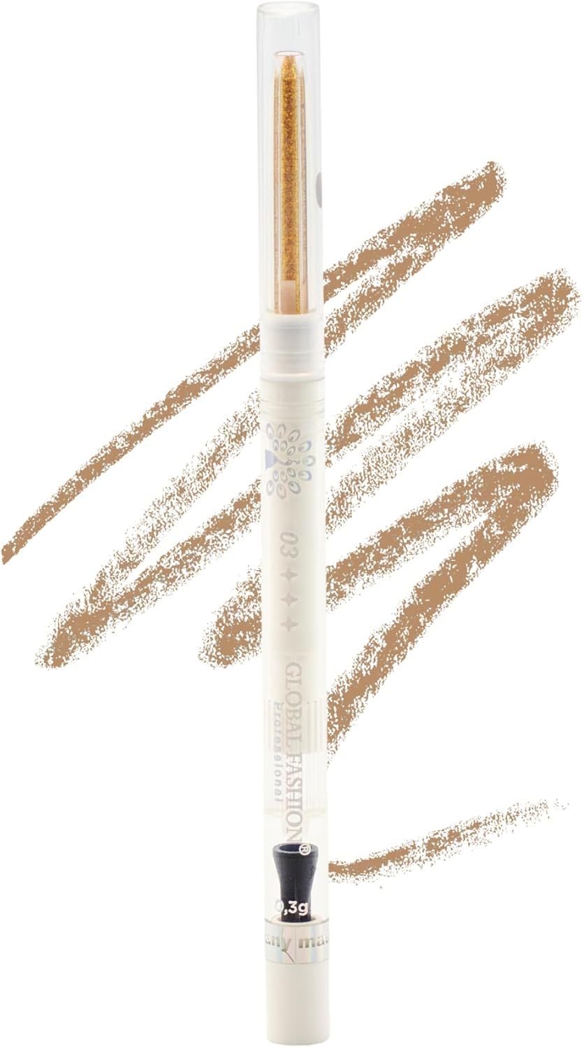 Waterproof Gel Eyeliner Pen 0.2 mm Precision Tip, Smudge-Proof & Long-Lasting 12 H Wear, Twist-Up Retractable Eye Liner Makeup Pencil, Ultra-Fine No-Tug Glide (Orange)