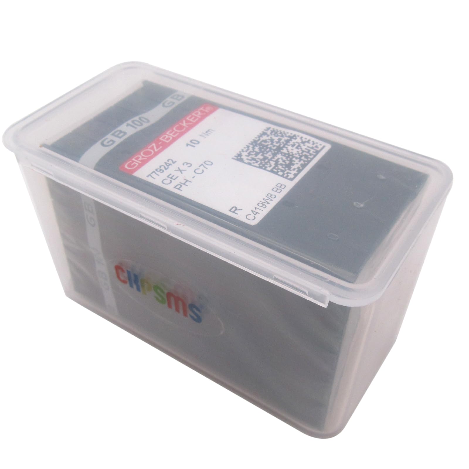GROZ-BECKERT Igła w przezroczystym plastikowym pudełku CKPSMS, 100 szt. Groz-Beckert CEX3 PH-C70 igły do maszyn do haftowania ręczników, rozmiar drutu: 14/90