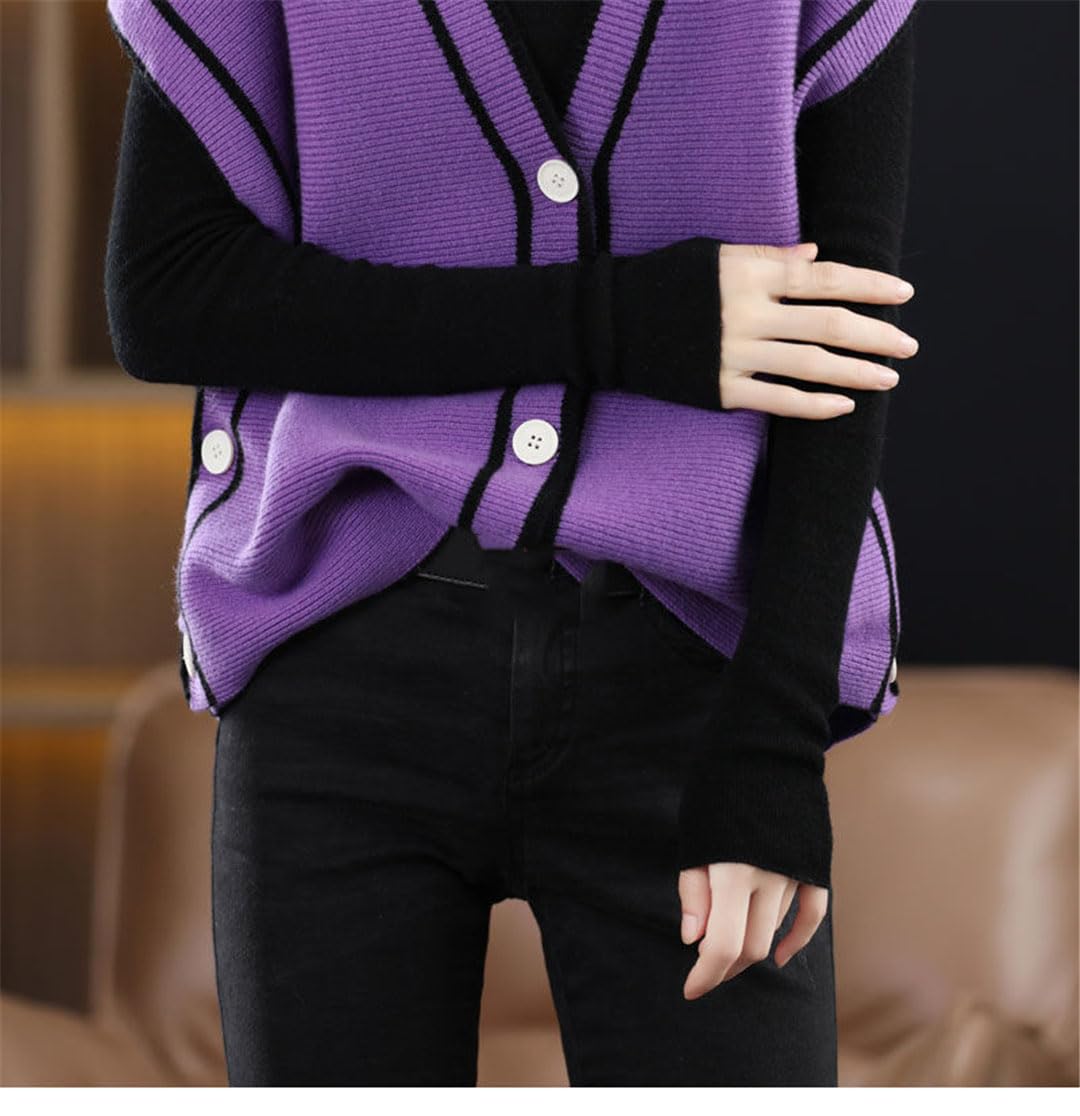 Suéter Informal para Mujer, Chaleco con Cuello En V, Cárdigans Sueltos, Suéteres De Punto Sin Mangas