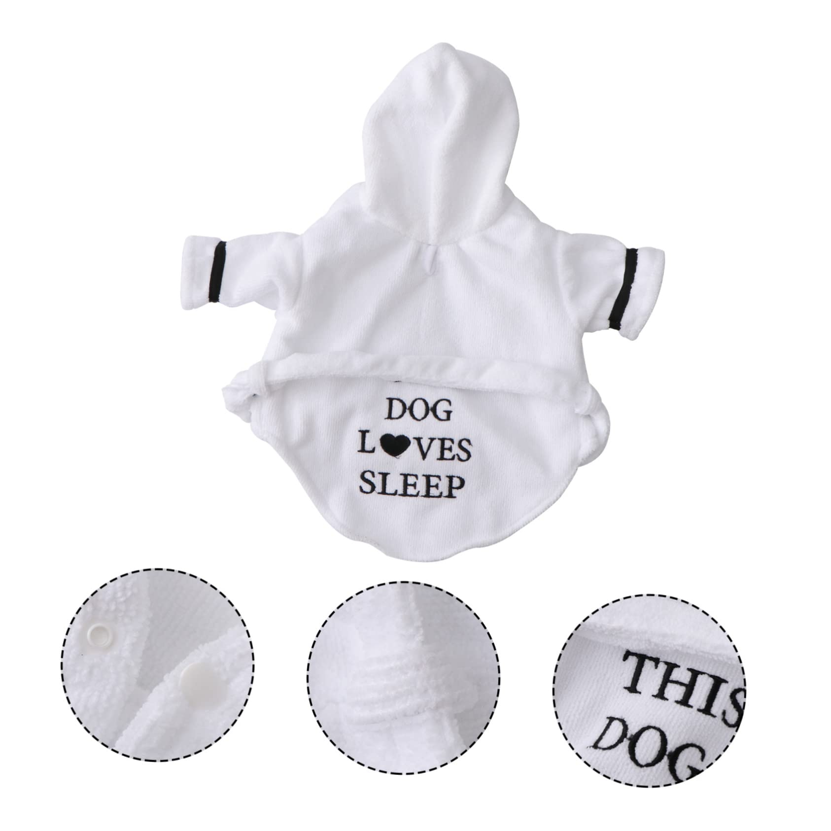 Kisangel 3stücke Fast Dry Pet Bathrobe Für Hunde Und Katzen Schnelltrocknender Super Saugfähiger Bademantel Mit Kapuze Weiß Für Baden Nässe