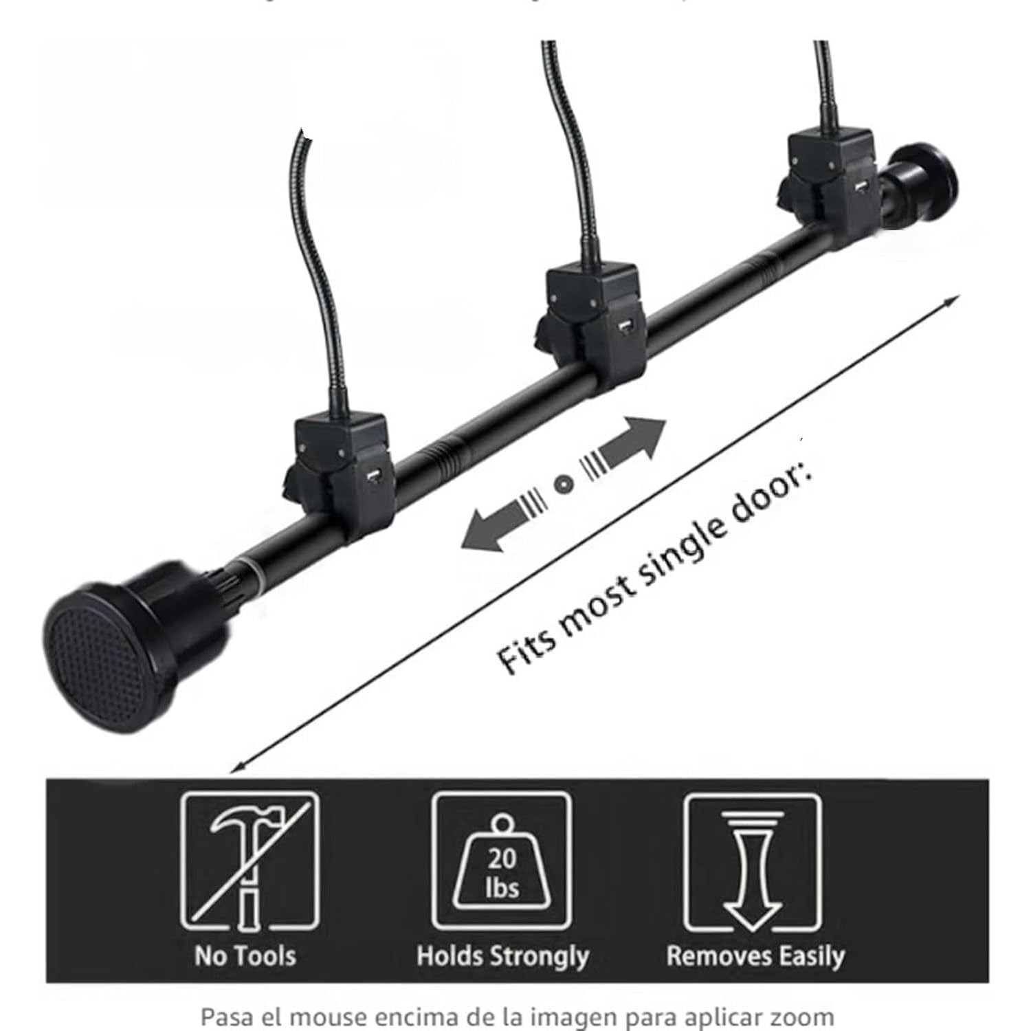Colgador de corona de Navidad, longitud ajustable, fácil de instalar, sin clavos ni tornillos, estante para guirnalda de puerta delantera para decoración de vacaciones y festivales, decoración del