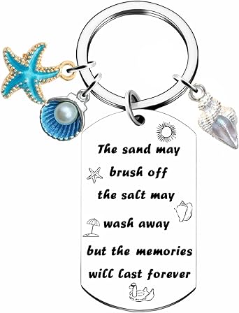 Beach Gifts for Women, Beach Lover Gift Keychain, Beachy Themed Gifts, Jewelry Beach Keyring, Beach Keychain Beachy Stuff, Teen Girl Ocean Decor, Summer Accessories
