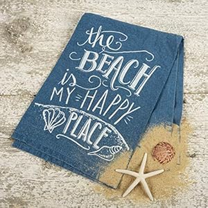   Primitives-by-Kathy-Blue-Chalk-Art-Dish-Towel-The-Beach-is-My-Happy-Place