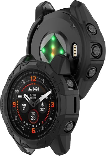Compatible with Garmin Epix Pro 47mm TPU Protective Case Cover, Smartwatch Protective Case Cover Shell Soft and Durable Compatible with Garmin Fenix 7 Pro/Fenix 7Black