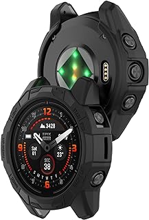 Compatible with Garmin Epix Pro 51mm TPU Protective Case Cover, Smartwatch Protective Case Cover Shell Soft and Durable Compatible with Garmin Fenix 7X Pro/Fenix 7X(Black)