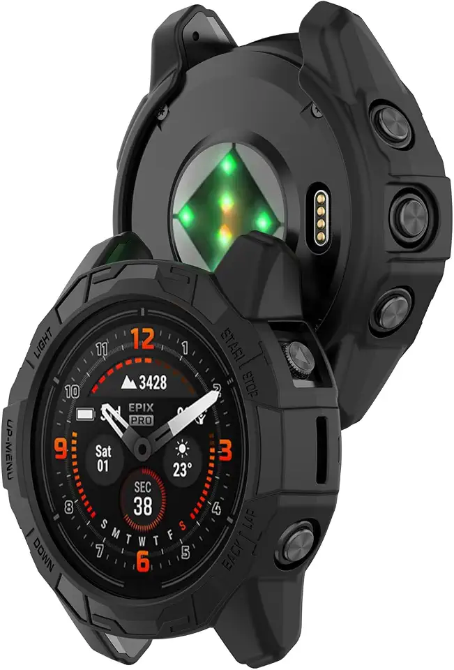 Compatível com Garmin Epix Pro 47 mm TPU, capa protetora para smartwatch, capa macia e durável, compatível com Garmin Fenix 7 Pro/Fenix 7 (preto)