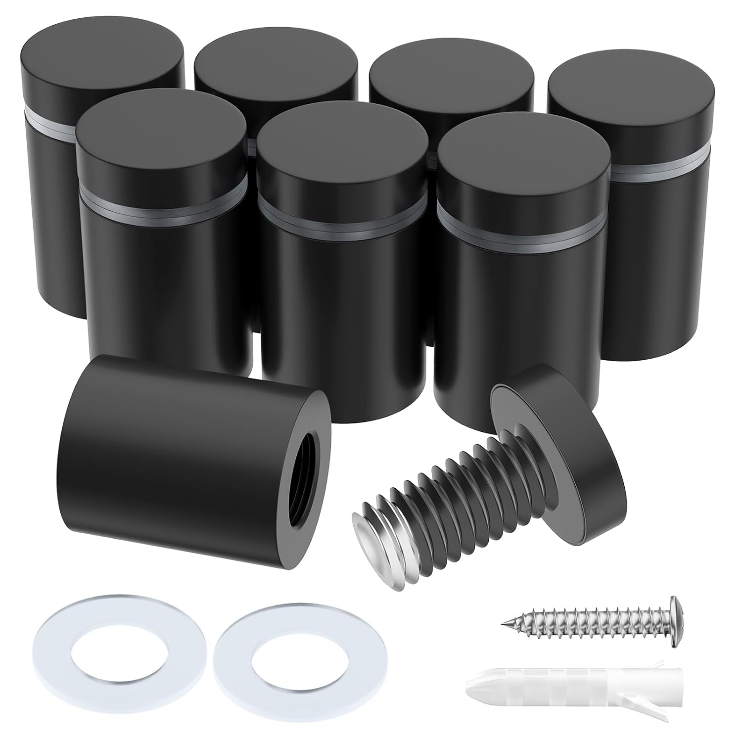 20 Pack Black Standoff Screws, 3/4" Wall Mount for Acrylic Signs