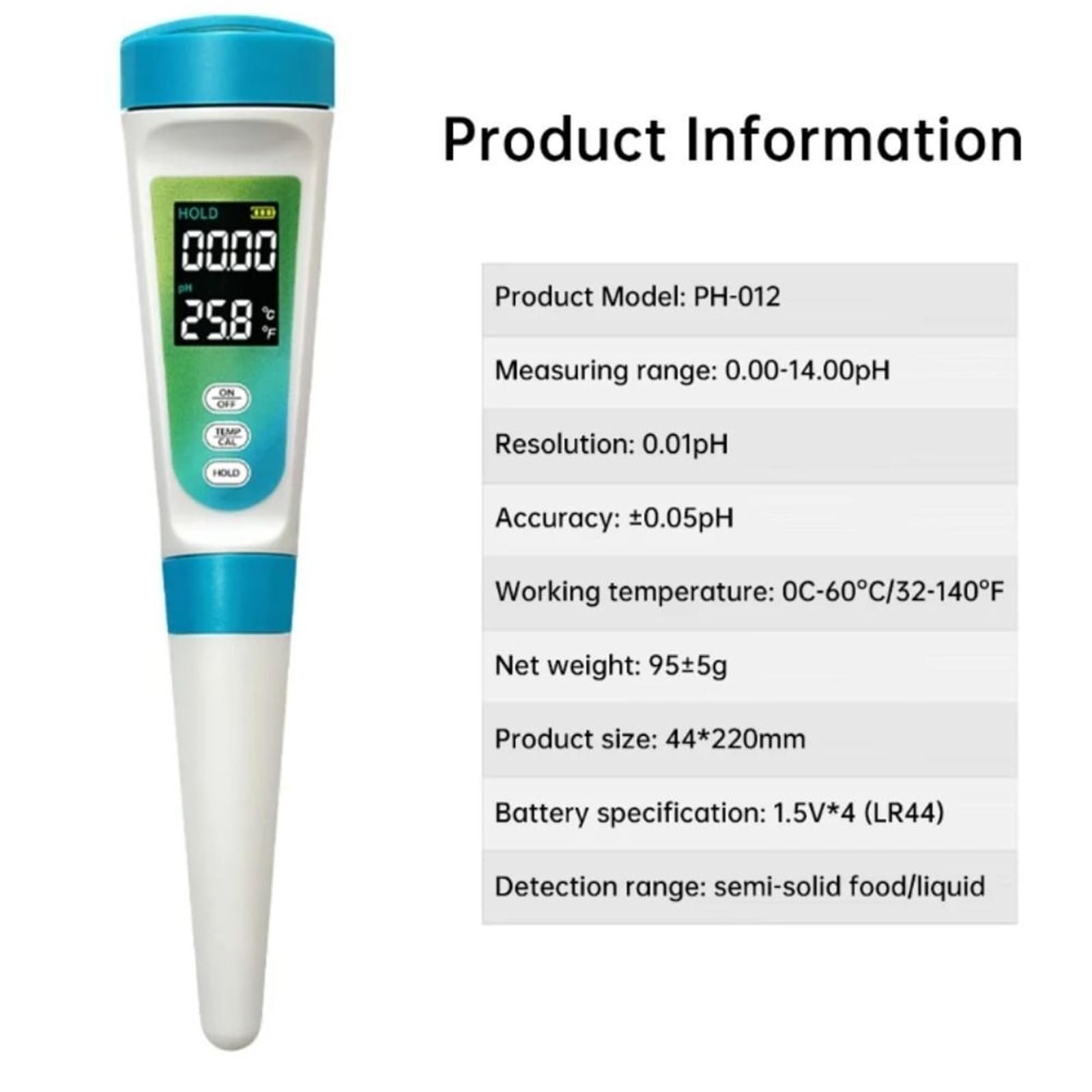 Misuratore di PH LCD retroilluminato, Tester di PH multiparametro ad Alta precisione, Display Digitale 2 in 1, misuratore di Temperatura, monitoraggio Acqua