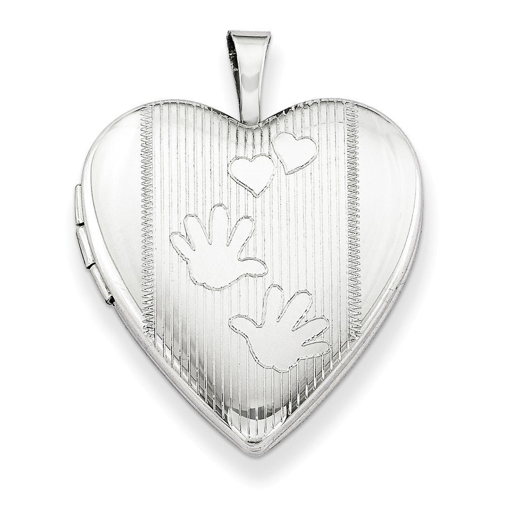 PriceRock Sterling Silver 20mm Hands Heart Locket