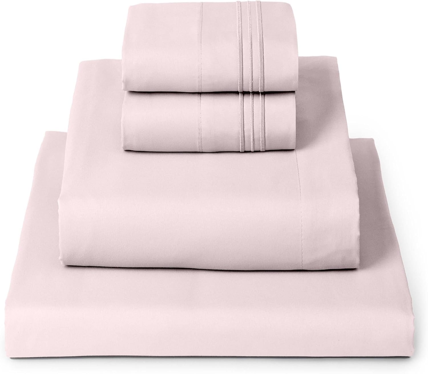 Mellanni Queen Sheets Set - 4 PC Iconic Collection Bedding - Hotel Luxury, Extra Soft, Cooling Bed Sheets - Wrinkle, Fade, Stain Resistant (Queen, Blush Pink)