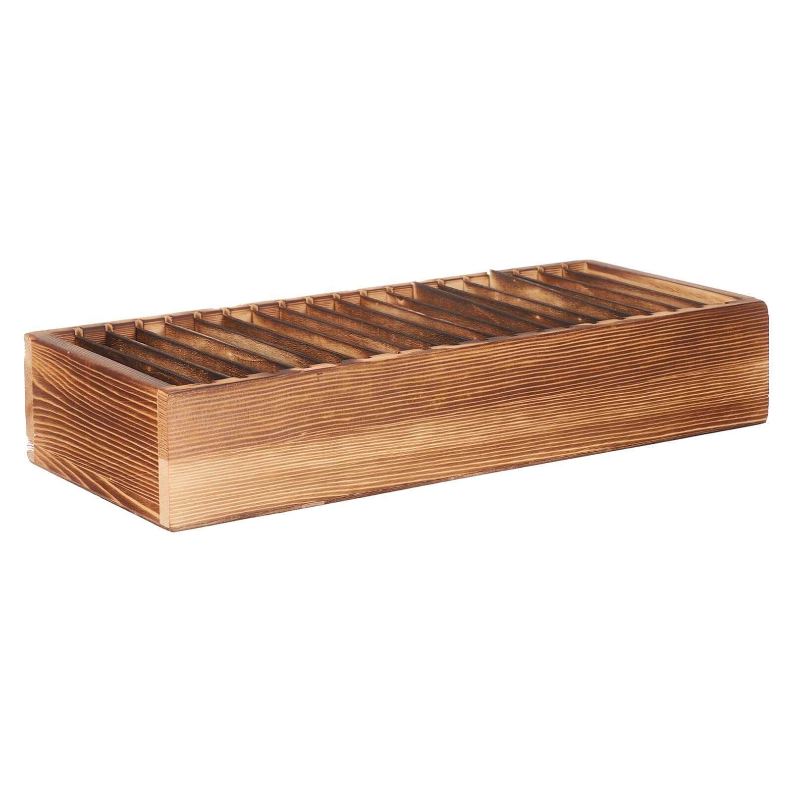 Visitenkarten Aufbewahrung Box aus Holz mit Herausnehmbaren Fächern für Visitenkarten und Karteikarten als Tischkartenorganizer für Büro und Zuhause