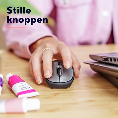 Trust Stille Draadloze Muis met Batterij, Links- en Rechtshandig Gebruik, 800-1600 DPI, 83% Gerecycled Materiaal, Opbergbare USB-microreceiver, Compacte Wireless Mouse Computer, Laptop, Mac - Afbeelding 4