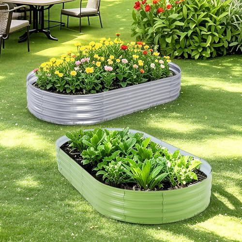 AmazStove Galvanized Raised Garden Bed, 6x3x1 FT Thickening Planter Boxes Outdoor, Raised Beds for Gardening, Easy Assembly Large Garden Bed for Vegetables, Fruits, Flowers (Green, 2-Pack) by AmazStove - Used condition - Image 7
