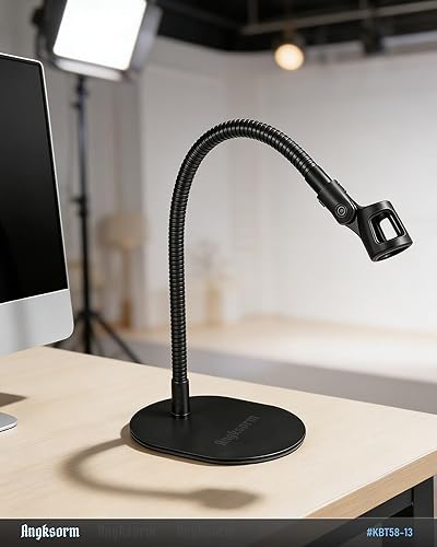 Miniatura 7 de KBT58-13 - Soporte de micrófono de escritorio de 13 pulgadas, soporte de micrófono de cuello de cisne flexible de alta resistencia con base