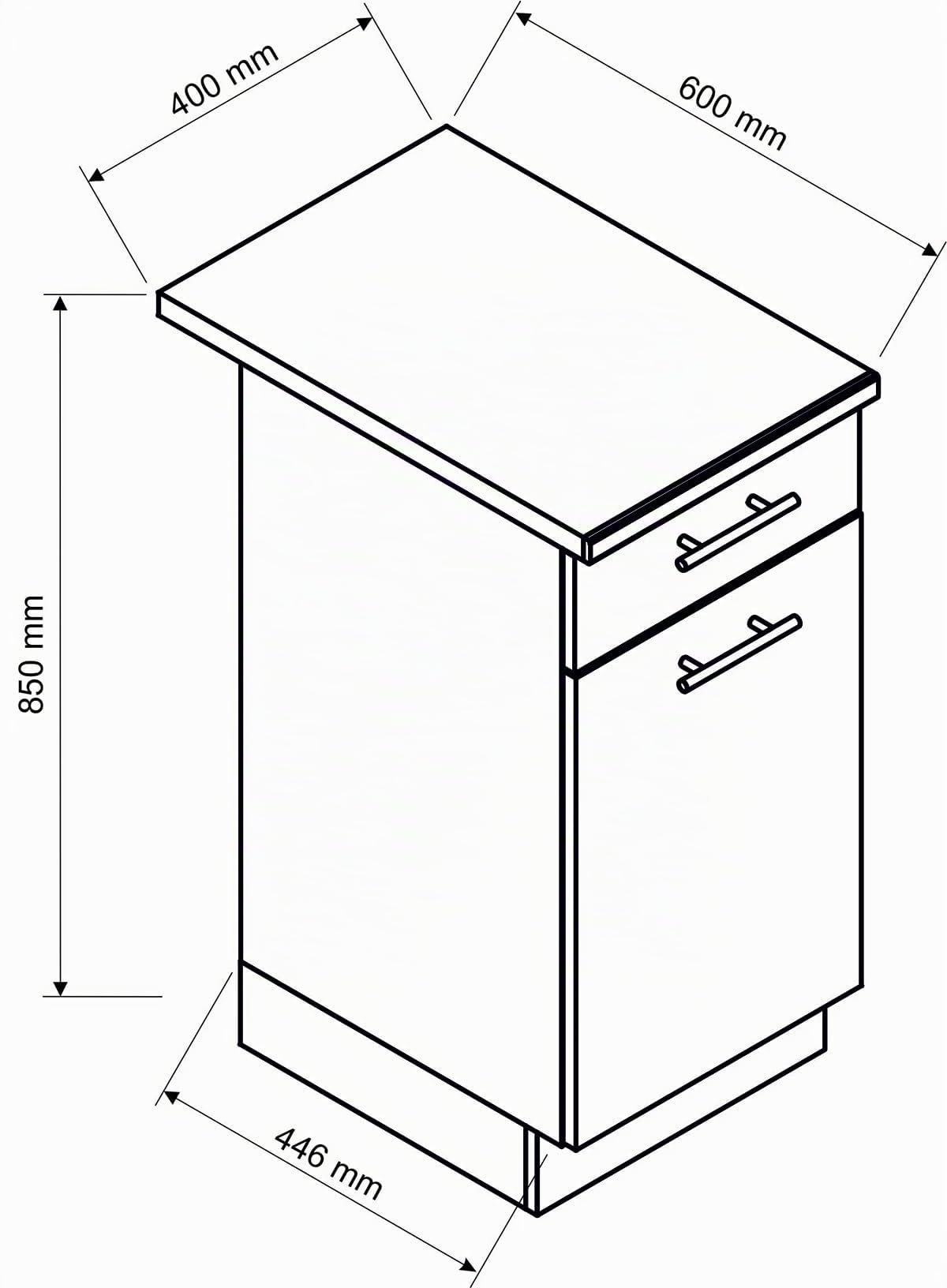 PEGANE Cuisine complète Mila 6 éléments Couleur Sonoma avec Plan de Travail Inclus - Longueur 180 cm