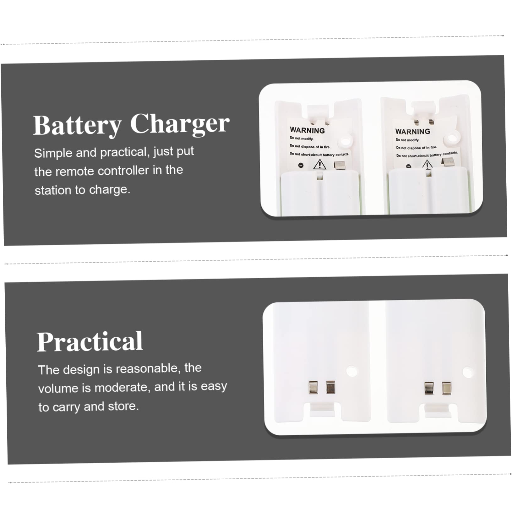 Operitacx Station de Recharge de Batterie 4 Emplacements, Indicateur LED, Charge Simultanée, Abs Blanc, pour Manette de Console, 1 Set