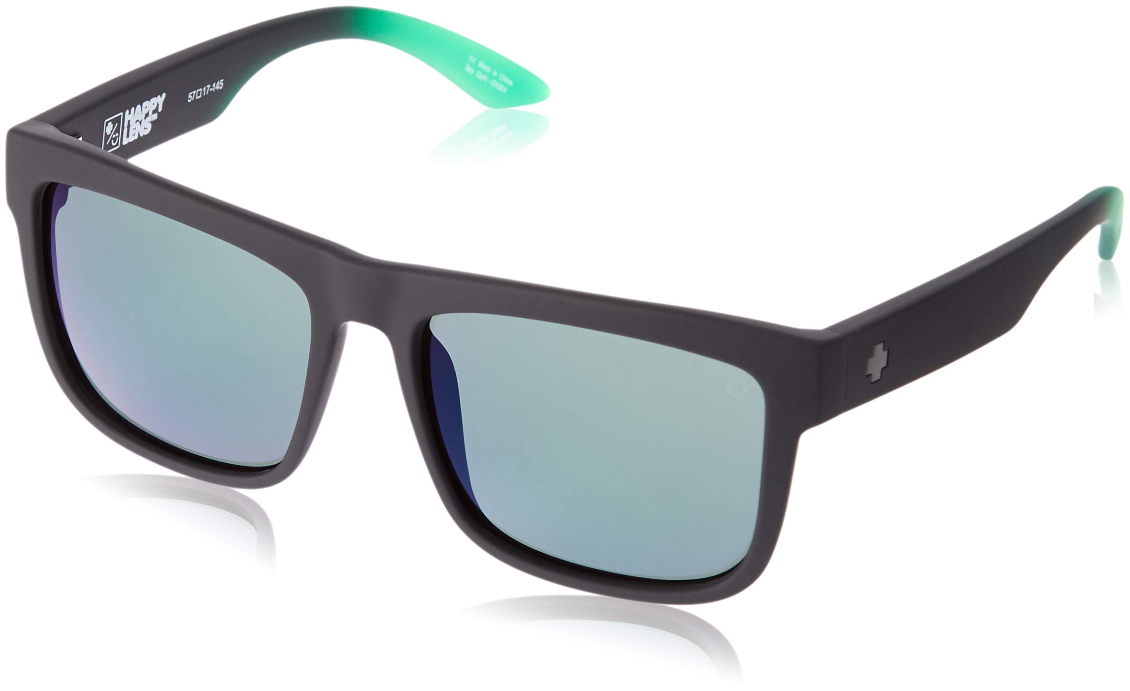 Spy Optic Discord Polarized Flat Sunglasses (Black with Green Flash)