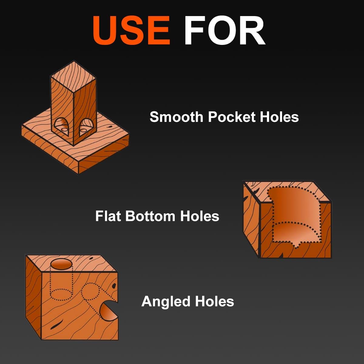 COMOWARE Forstner Bit Set - 16 Pcs Forstner Drill Bits Set for Wood, Auger Opener Round Shank Drilling Cutting Tool for Woodworking