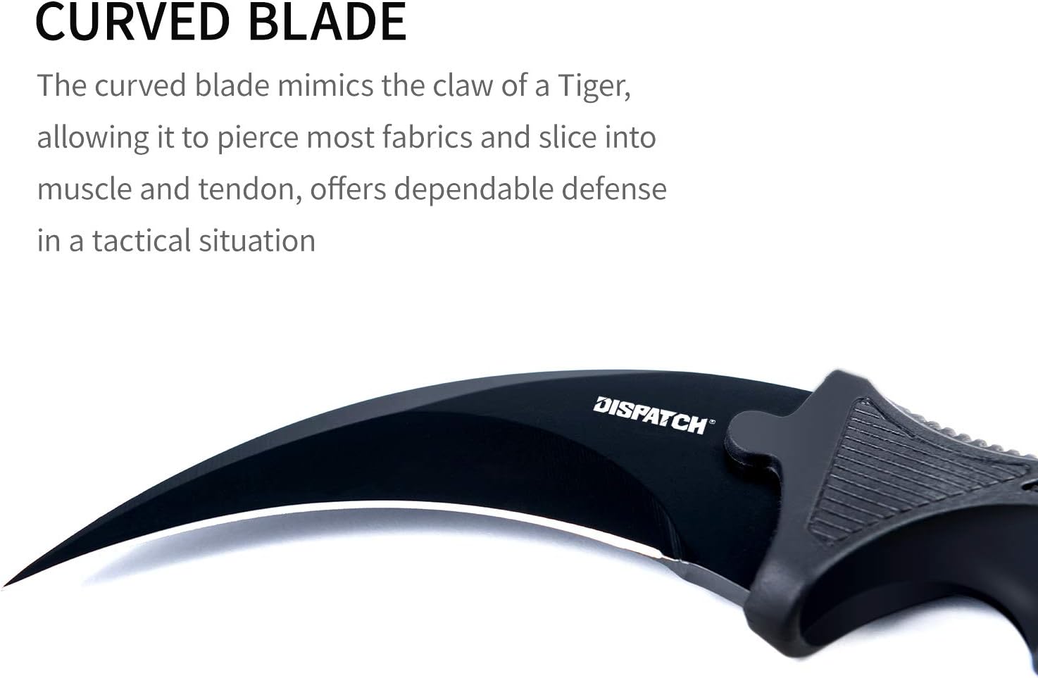 Dispatch Karambit Knife Fixed Blade Tactical Camping Tool, Outdoor Hunting Knife with Sheath and Cord, Suitable for Hiking, Adventure, Fighting Survival, Collection, Black : Sports & Outdoors