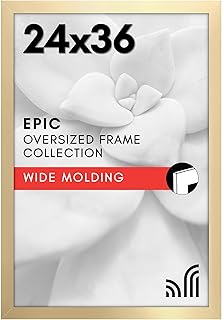 Americanflat 24x36 Poster Frame with Polished Plexiglass - Gold Picture ...