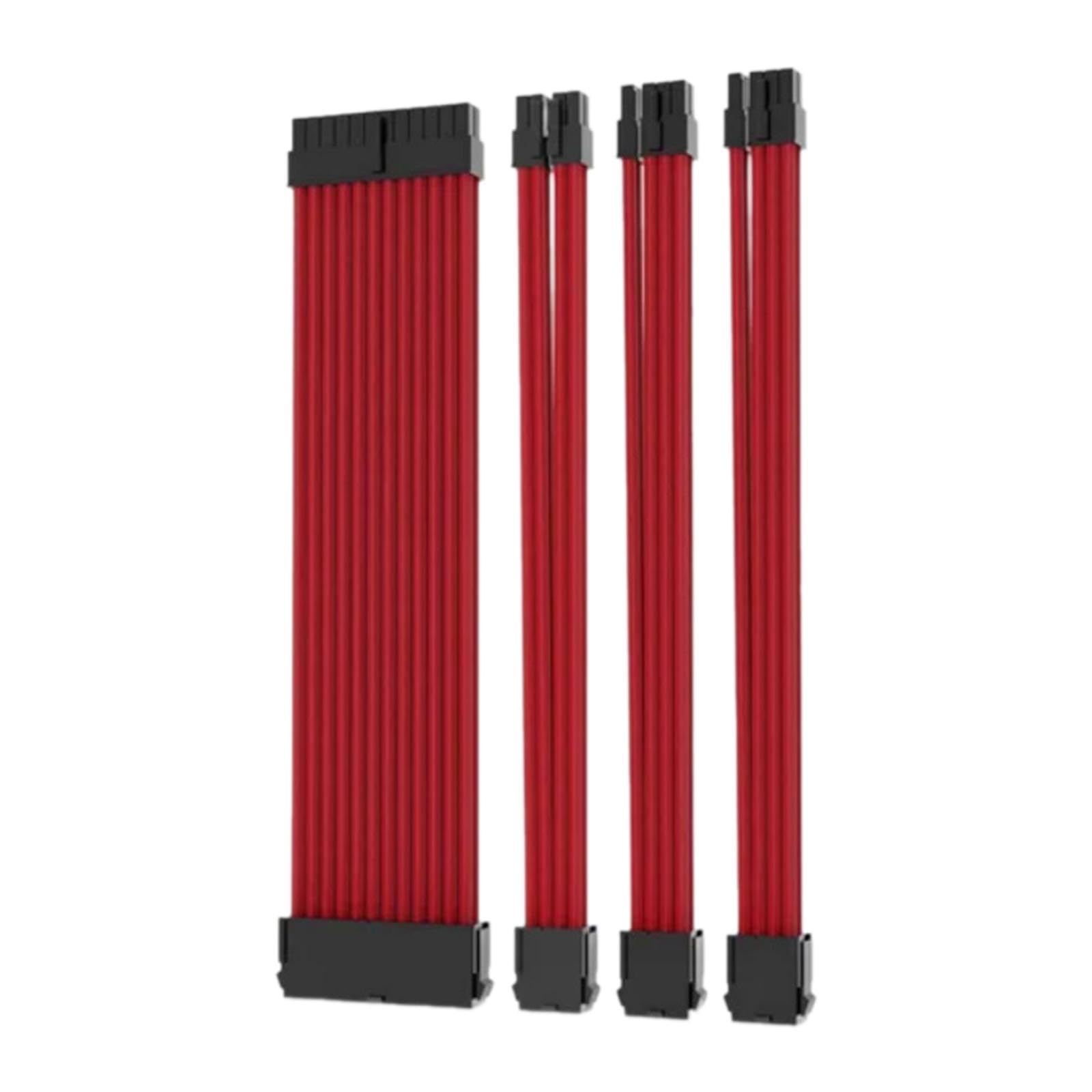 CALANDIS 18AWG PSU Cable Extension Portable Practical Soft Power Supply Sleeved Cable Red-image-37