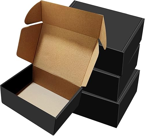 Paquete de 30 cajas de envío negras de 9 x 6 x 4 pulgadas, cajas de correo corrugado, cajas de embalaje para productos, caja de cartón reciclable,