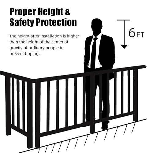 Miniatura 3 de Towallmark Paquete de 50 balaustres de cubierta de aluminio, 32.25 x 1 x 0.3 pulgadas, balaustres de cubierta ranurados de forma curvada, balaustres