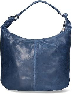 Borsa hobo donna da spalla in pelle camoscio stampato 45x35x4 grande italiana