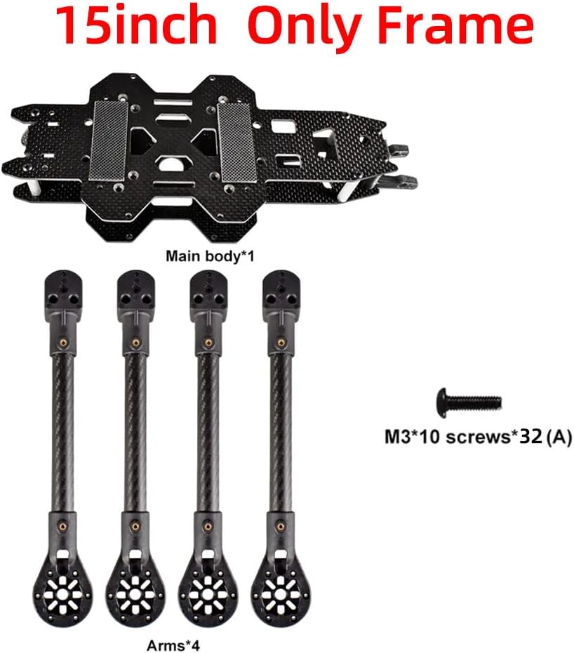 Quadcopter for Fpv Racing Drones, Carbon Fiber Quadcopter Freestyle Frame Kit (15inch,Only Frame)